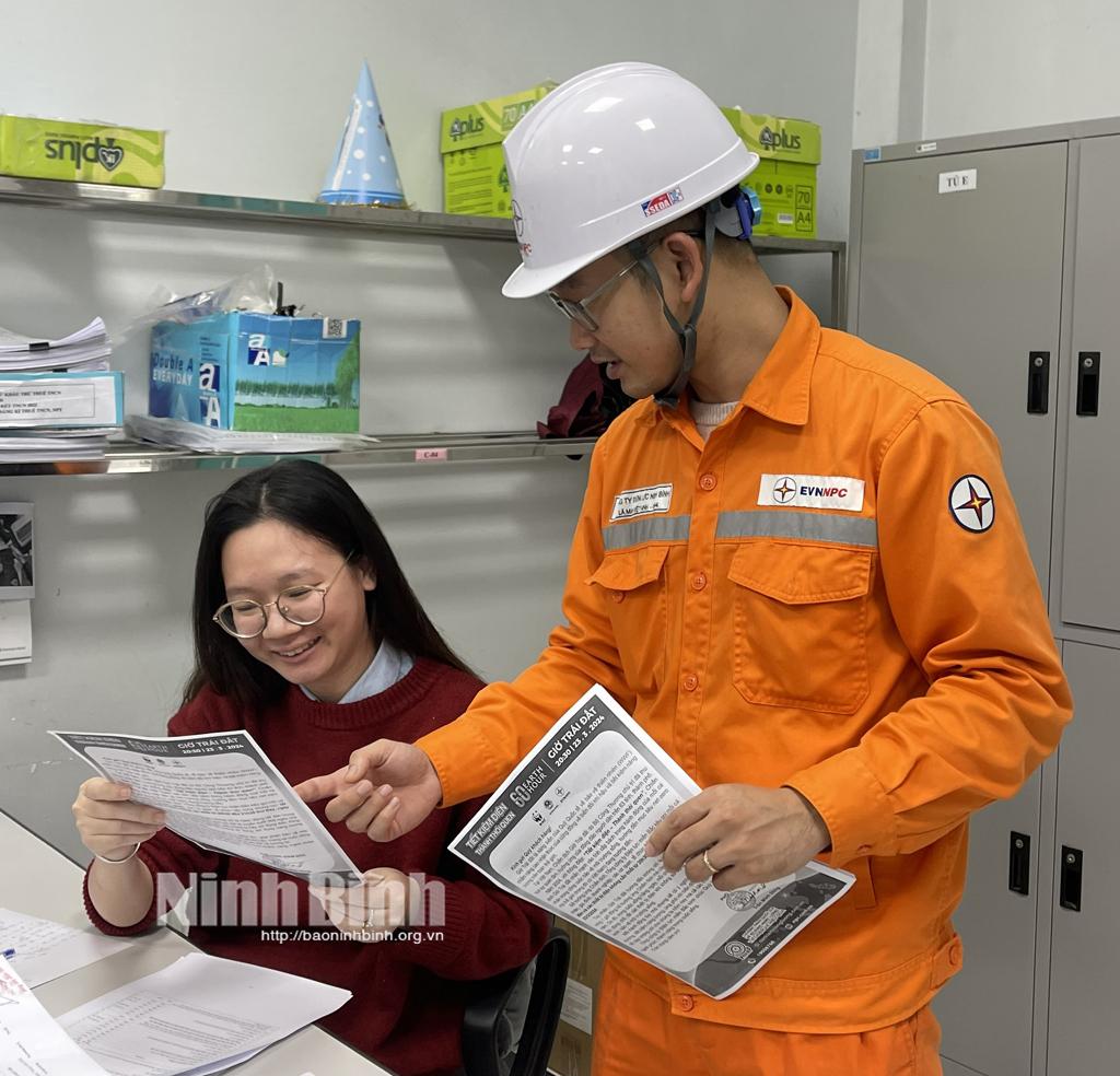 Công ty Điện lực Ninh Bình kêu gọi tiết kiệm năng lượng, hưởng ứng Chiến dịch Giờ Trái đất năm 2024