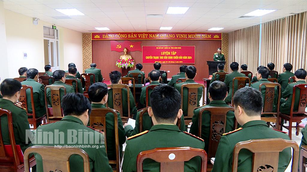 Bộ CHQS tỉnh luyện tập chuyển trạng thái sẵn sàng chiến đấu năm 2024