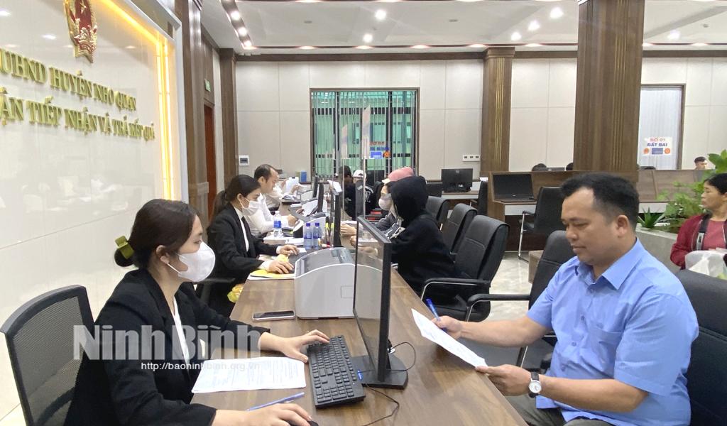 Nho Quan: Nâng cao hiệu quả hoạt động Bộ phận tiếp nhận và trả kết quả