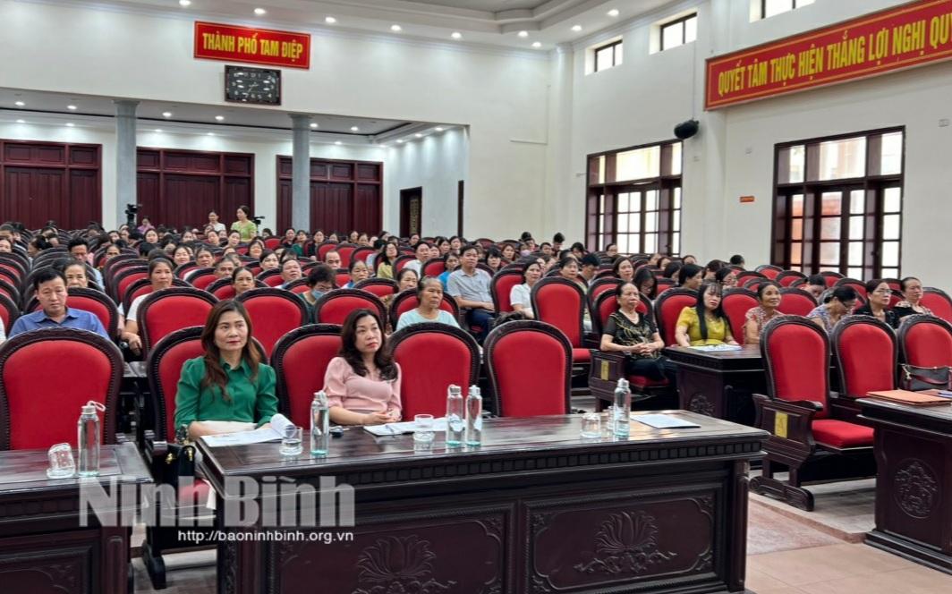 Thành phố Tam Điệp tập huấn nội dung cải thiện dinh dưỡng thuộc Tiểu dự án 2, Dự án 3 Chương trình mục tiêu quốc gia giảm nghèo bền vững