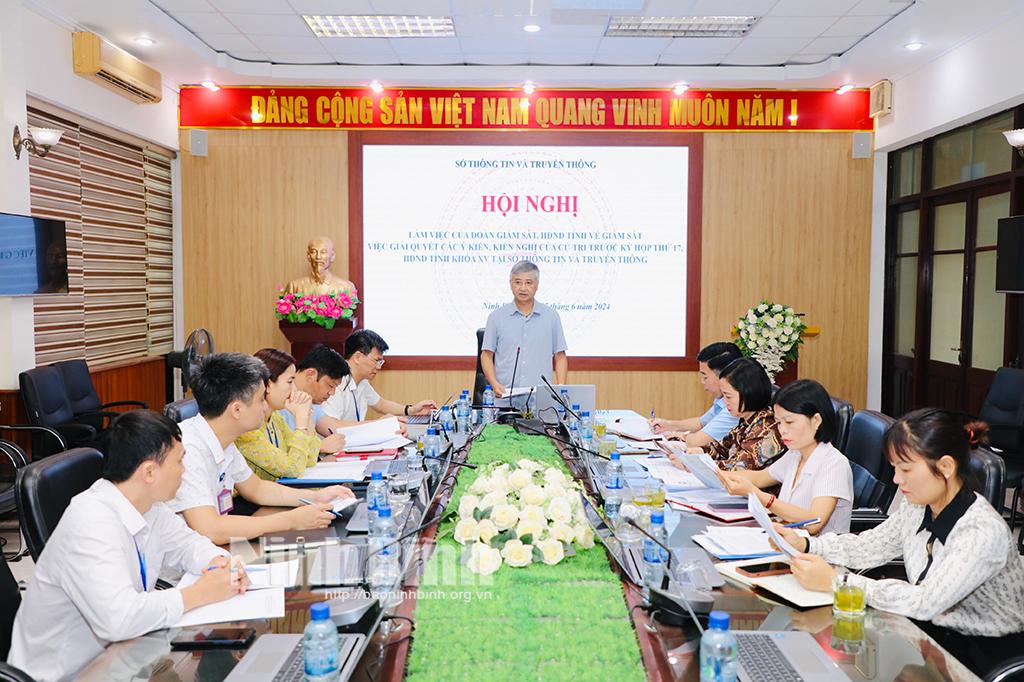 Giám sát việc giải quyết các ý kiến, kiến nghị của cử tri tại Sở Thông tin và Truyền thông