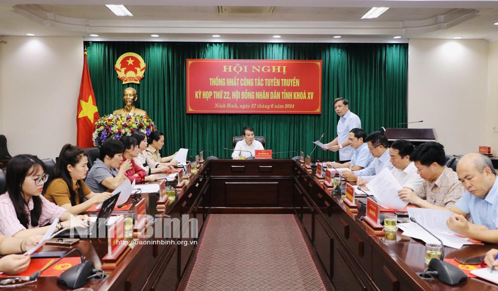 Thống nhất công tác tuyên truyền kỳ họp thứ 22, HĐND tỉnh khóa XV