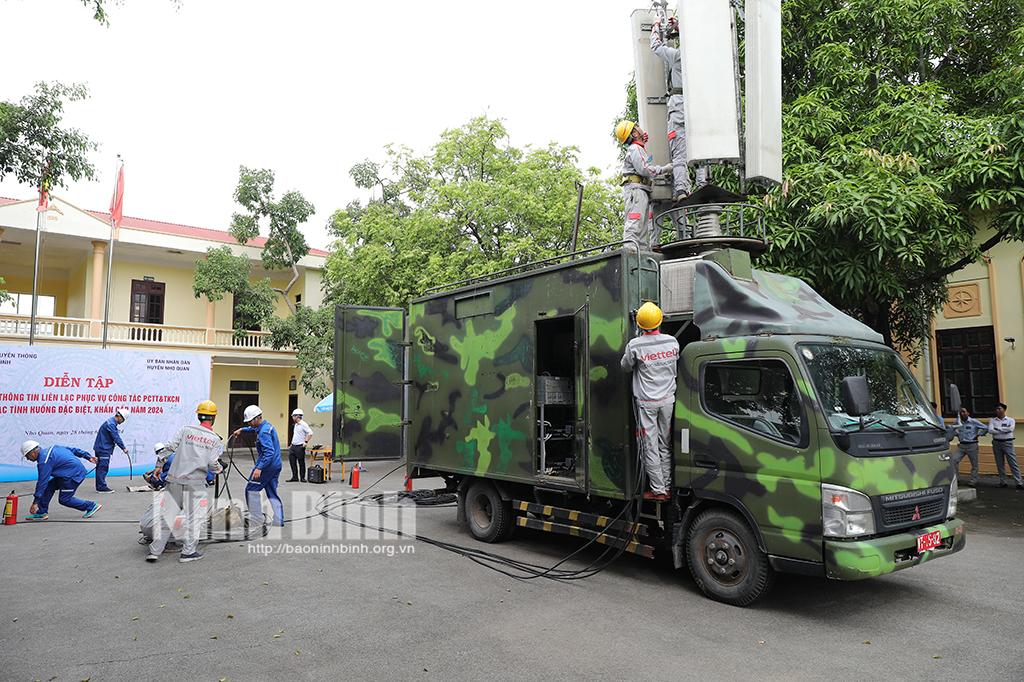 Diễn tập đảm bảo thông tin liên lạc phục vụ công tác phòng, chống thiên tai và tìm kiếm cứu nạn năm 2024