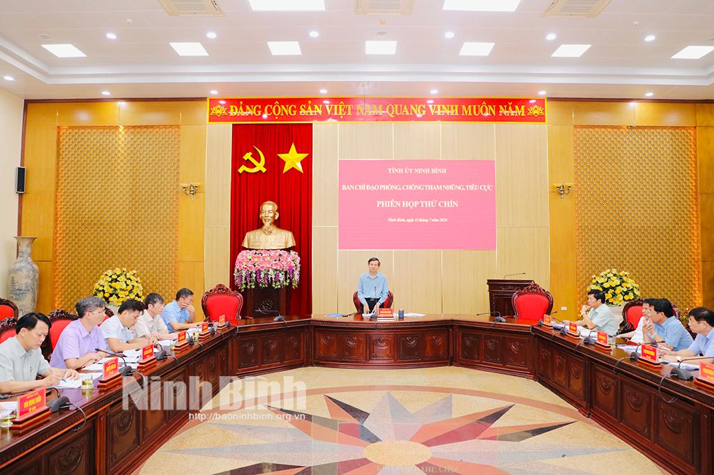 Ban Chỉ đạo phòng, chống tham nhũng, tiêu cực tỉnh họp phiên thứ 9