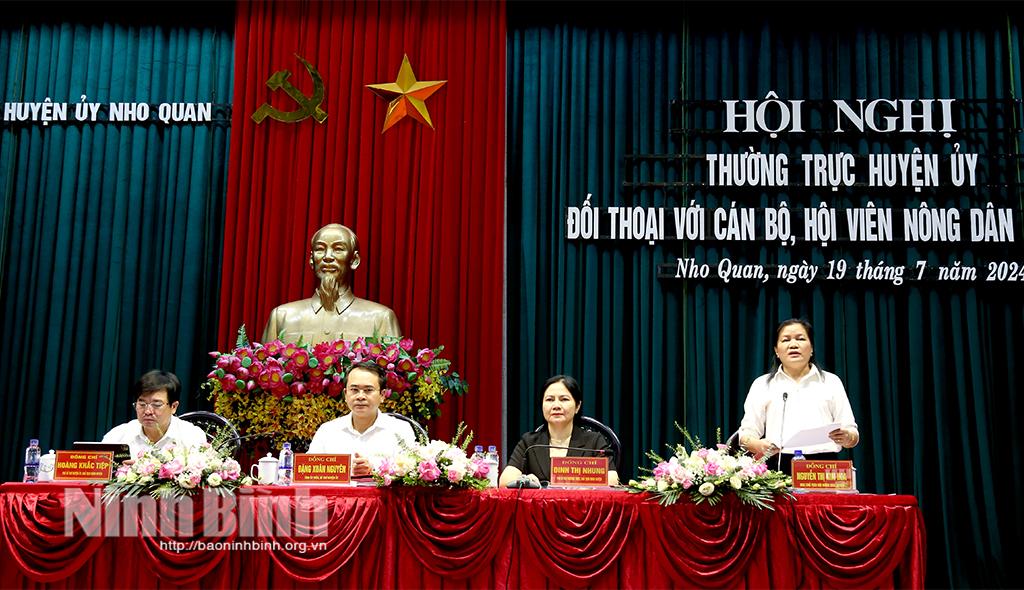 Thường trực Huyện ủy Nho Quan đối thoại với cán bộ, hội viên nông dân