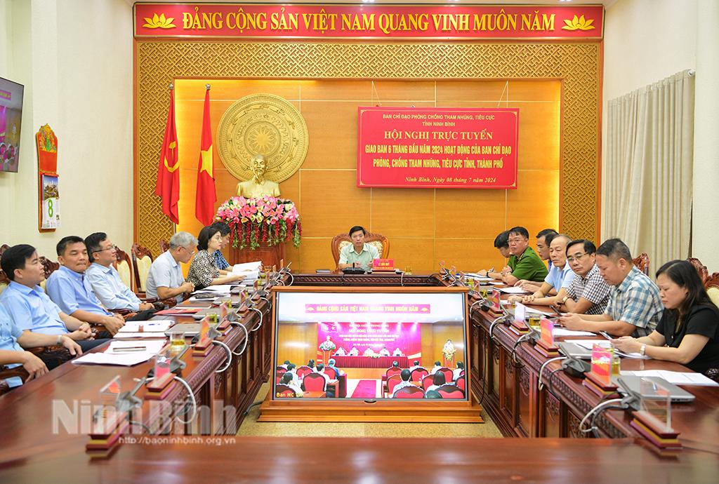 Giao ban 6 tháng đầu năm về hoạt động của Ban Chỉ đạo phòng, chống tham nhũng, tiêu cực tỉnh, thành phố