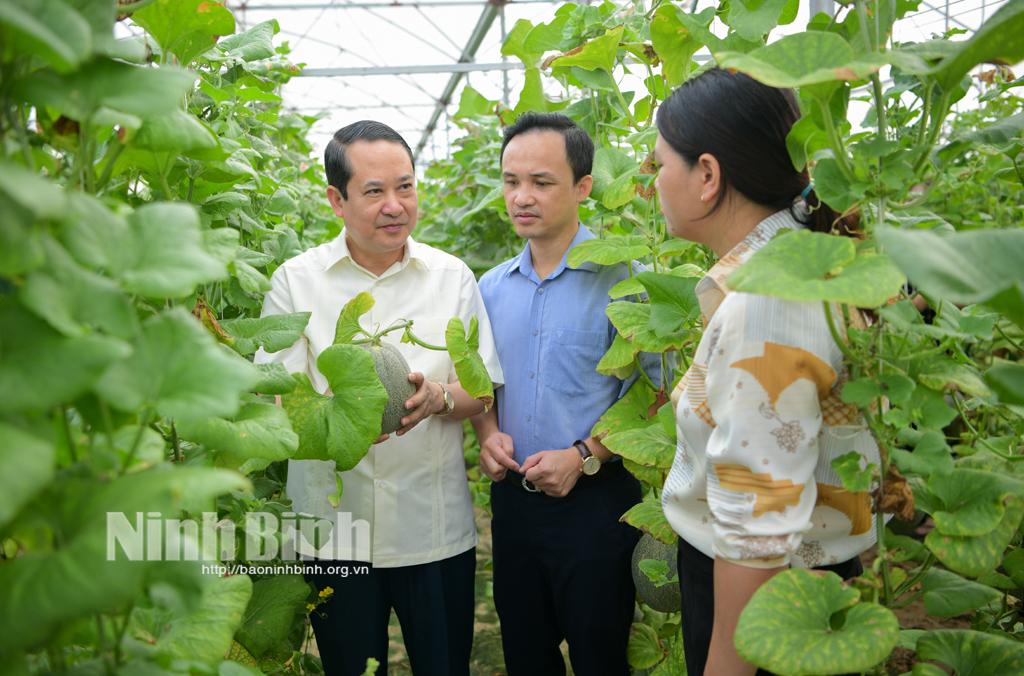 Các đồng chí lãnh đạo tỉnh khảo sát mô hình, điển hình "Dân vận khéo"