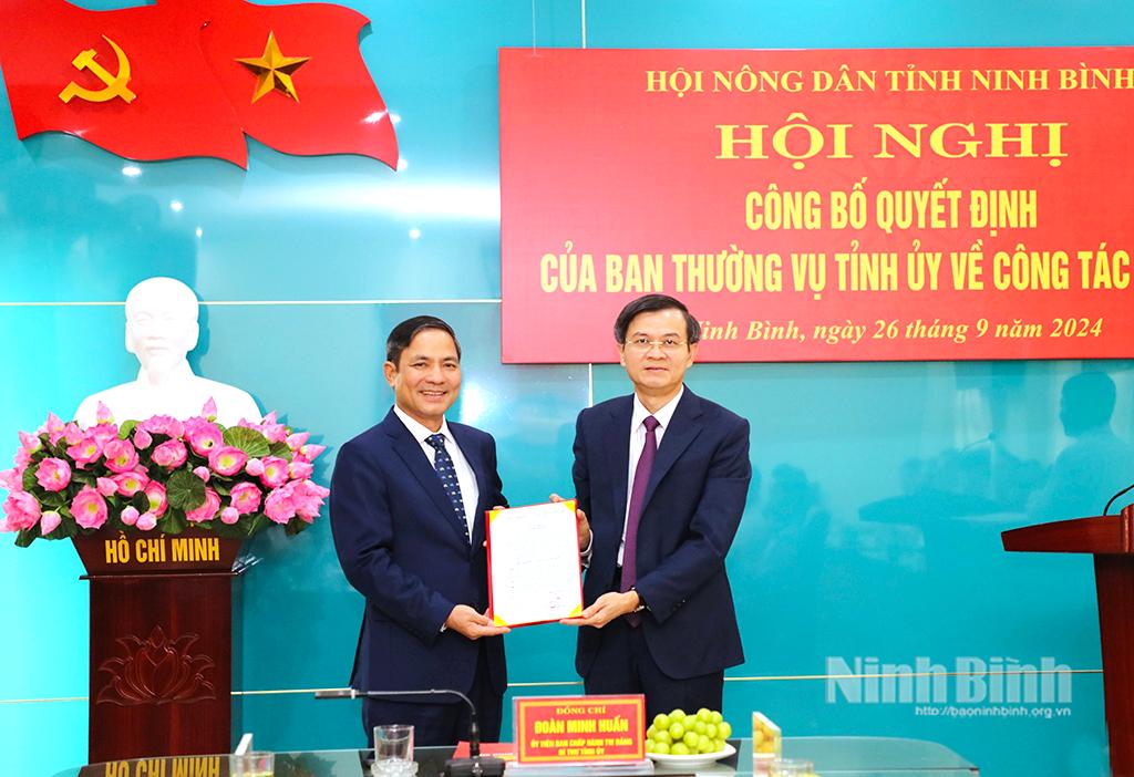 Bí thư Huyện ủy Yên Khánh giữ chức Chủ tịch Hội Nông dân tỉnh Ninh Bình