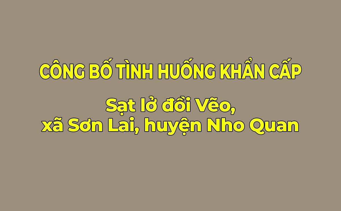 Công bố tình huống khẩn cấp sạt lở đồi Vẽo, xã Sơn Lai, huyện Nho Quan