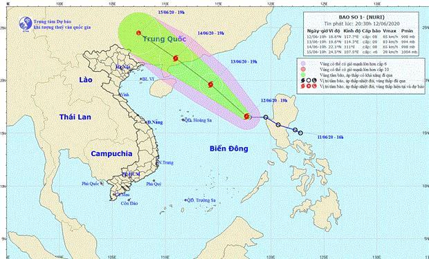 Áp thấp nhiệt đới mạnh lên thành bão: Cơn bão số 1 có tên Nuri