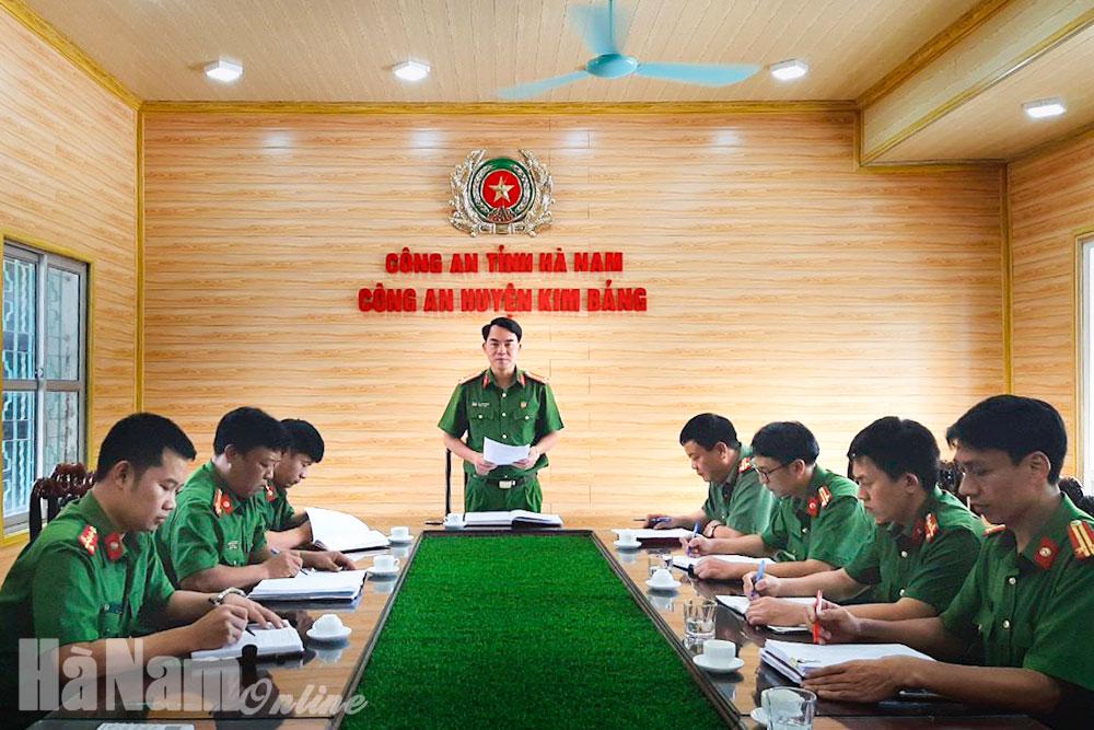 Công an Kim Bảng tăng cường bảo đảm ANTT phục vụ Đại hội Đảng các cấp