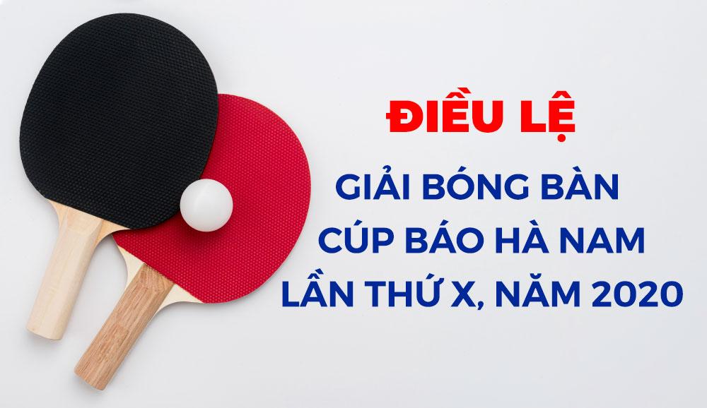 Điều lệ Giải bóng bàn Cúp Báo Hà Nam lần thứ X, năm 2020