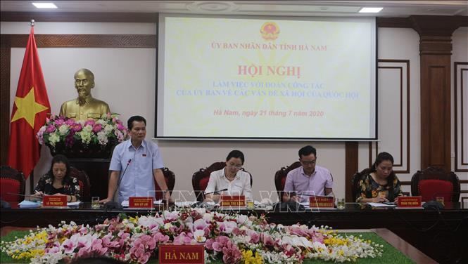 Đoàn công tác của Ủy ban các vấn đề Xã hội của Quốc hội làm việc tại Hà Nam