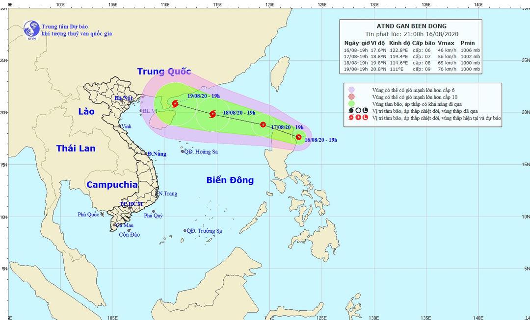 Áp thấp nhiệt đới có khả năng mạnh lên thành bão