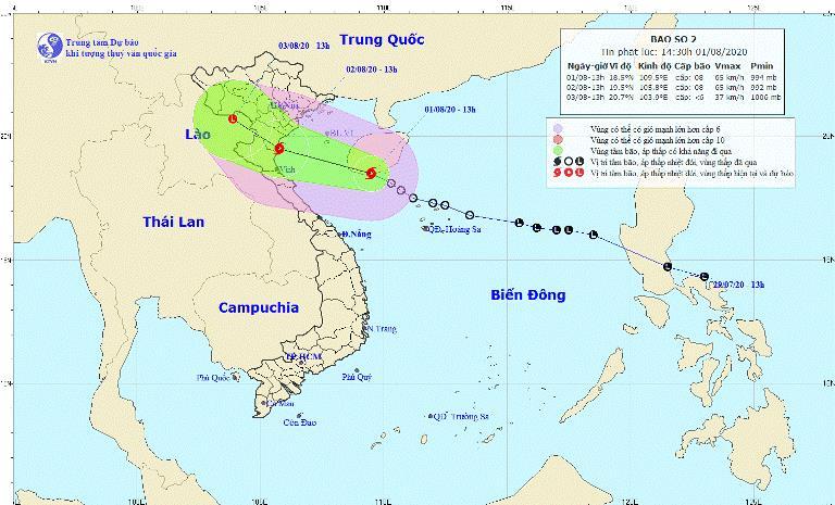 Áp thấp nhiệt đới đã mạnh lên thành cơn bão số 2 - bão Sinlaku