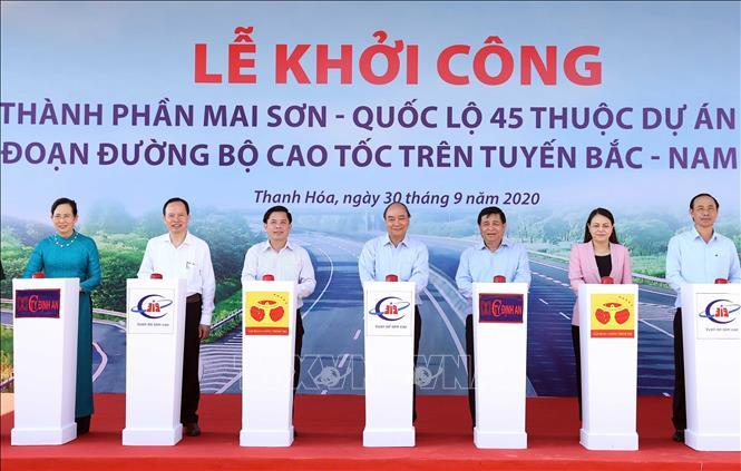 Thủ tướng Nguyễn Xuân Phúc phát lệnh khởi công cao tốc Mai Sơn - Quốc lộ 45