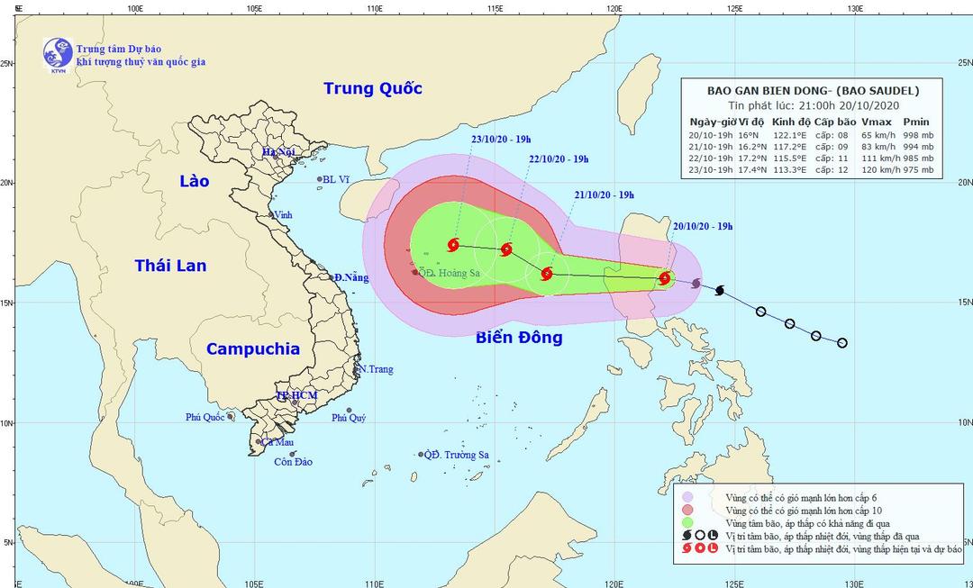 Bão Saudel giật cấp 10 đang tiến vào Biển Đông