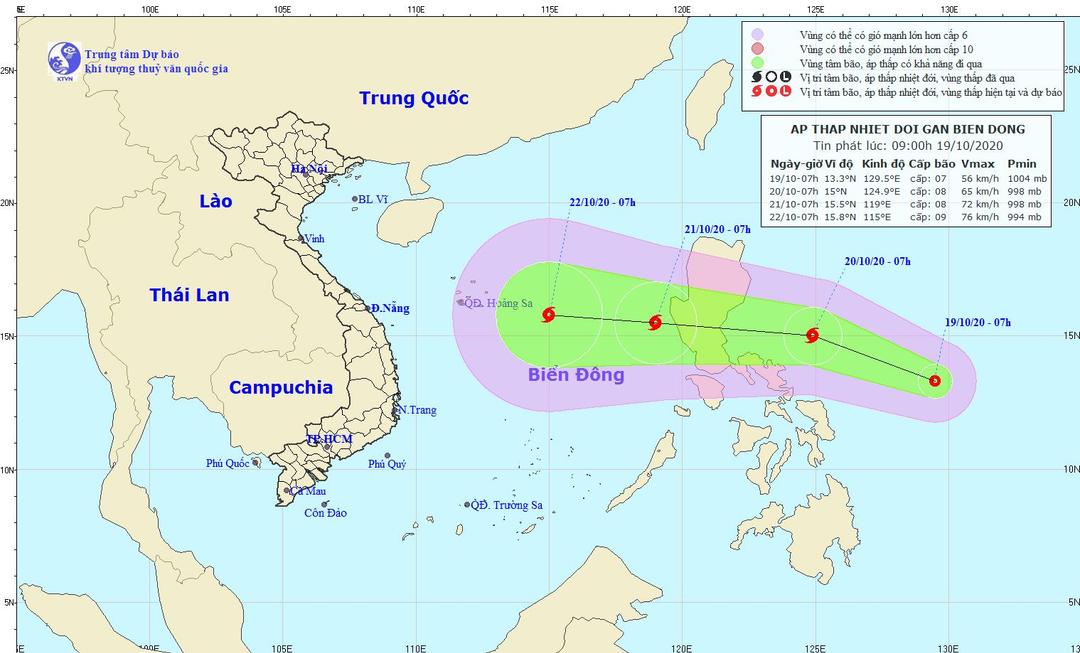 Xuất hiện áp thấp nhiệt đới mới, miền Trung tiếp tục có mưa lớn, miền Bắc đón không khí lạnh