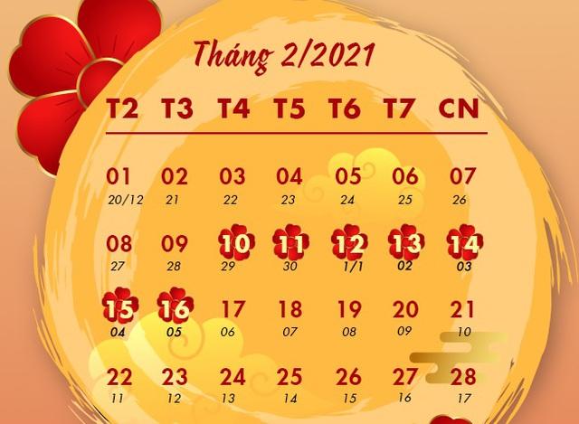 Chính thức chốt lịch nghỉ Tết Nguyên đán Tân Sửu