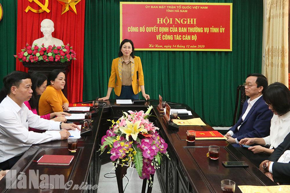 Công bố chức danh Chủ tịch Ủy ban MTTQ tỉnh nhiệm kỳ 2019 -2024