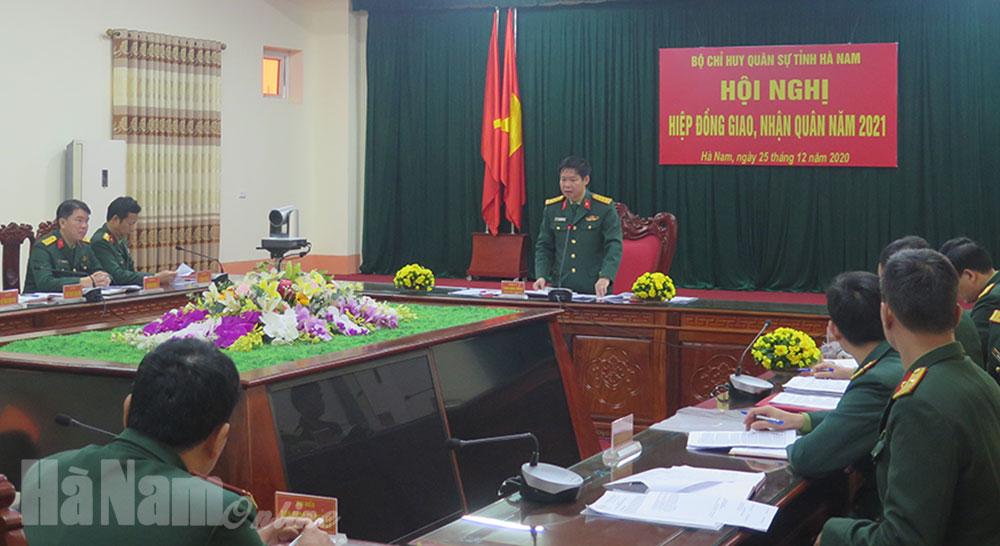 Bộ CHQS tỉnh hiệp đồng giao nhận quân năm 2021