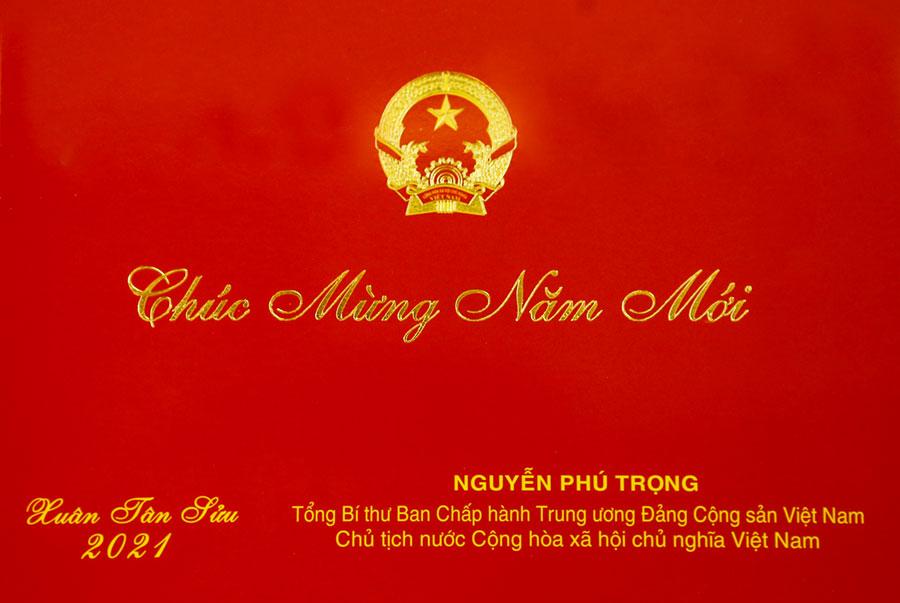 Thiệp chúc mừng năm mới 2021 của Tổng Bí thư, Chủ tịch nước Nguyễn Phú Trọng