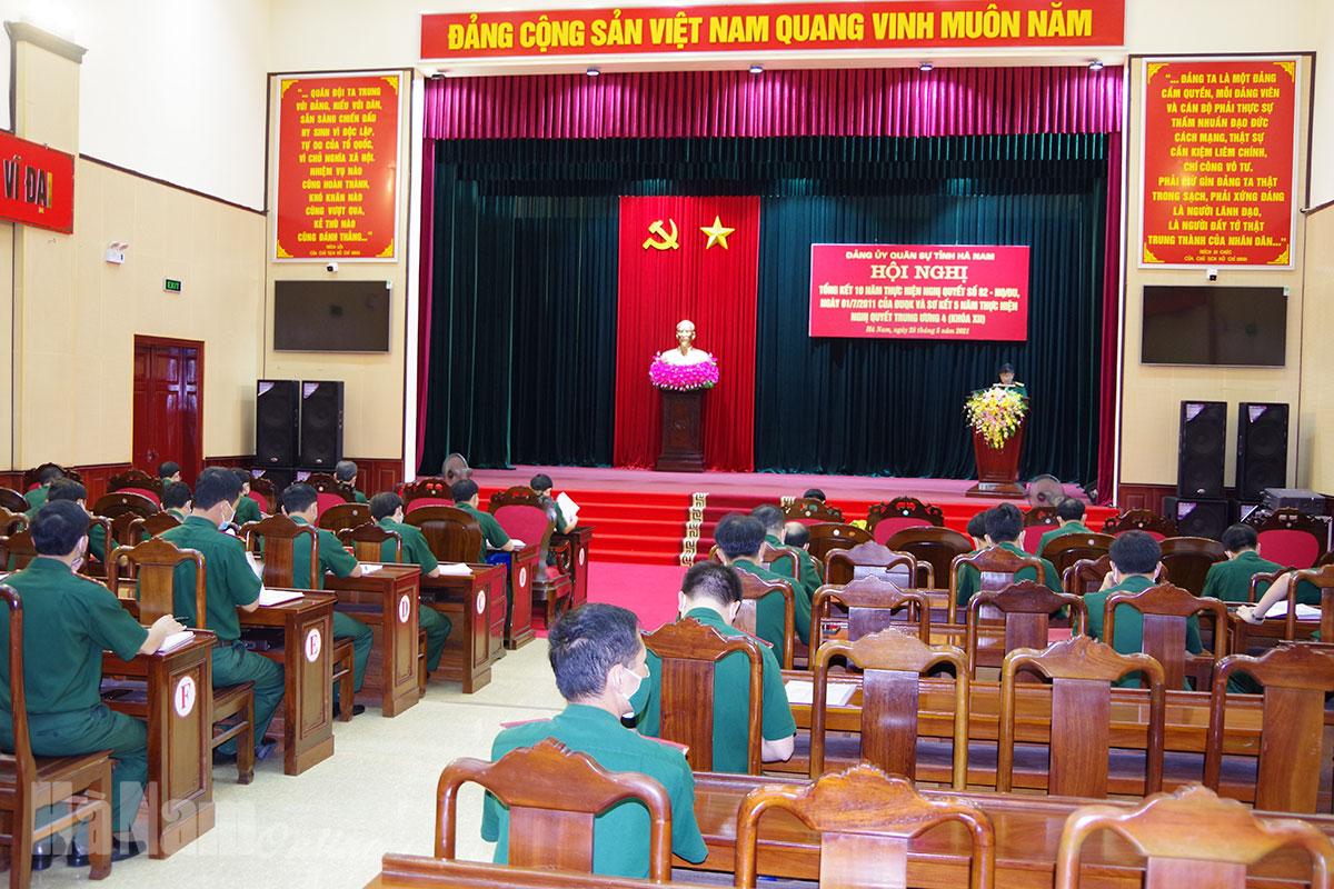 Đảng ủy Quân sự tỉnh tổng kết 10 năm thực hiện NQ 82 của Đảng ủy Quân khu 3; sơ kết 5 năm thực hiện NQ Trung ương 4 (khóa XII)