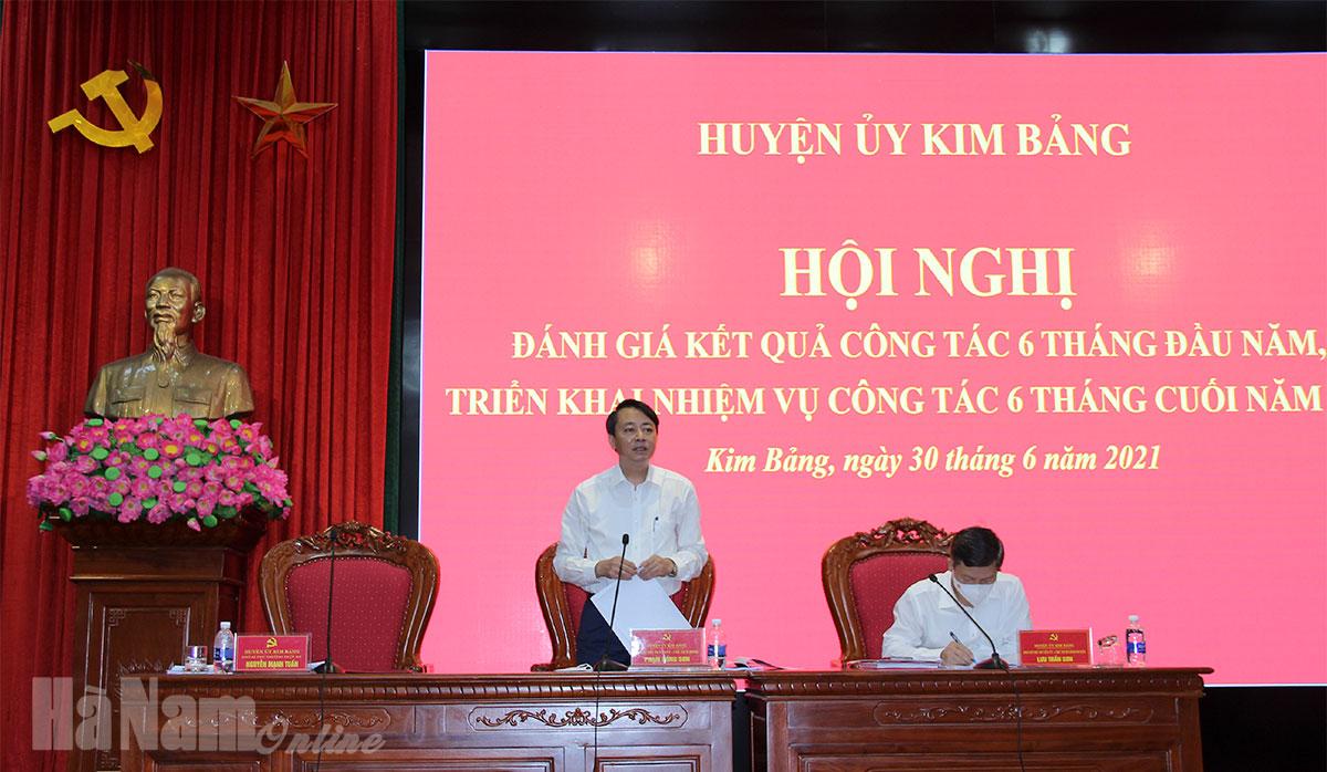 Huyện uỷ Kim Bảng đánh giá kết quả công tác 6 tháng đầu năm 2021