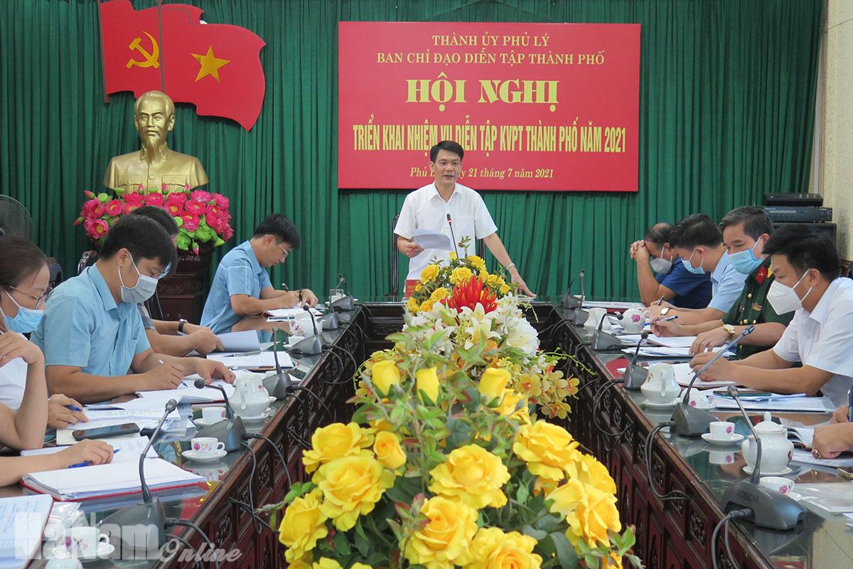 Triển khai nhiệm vụ diễn tập KVPT thành phố Phủ Lý năm 2021