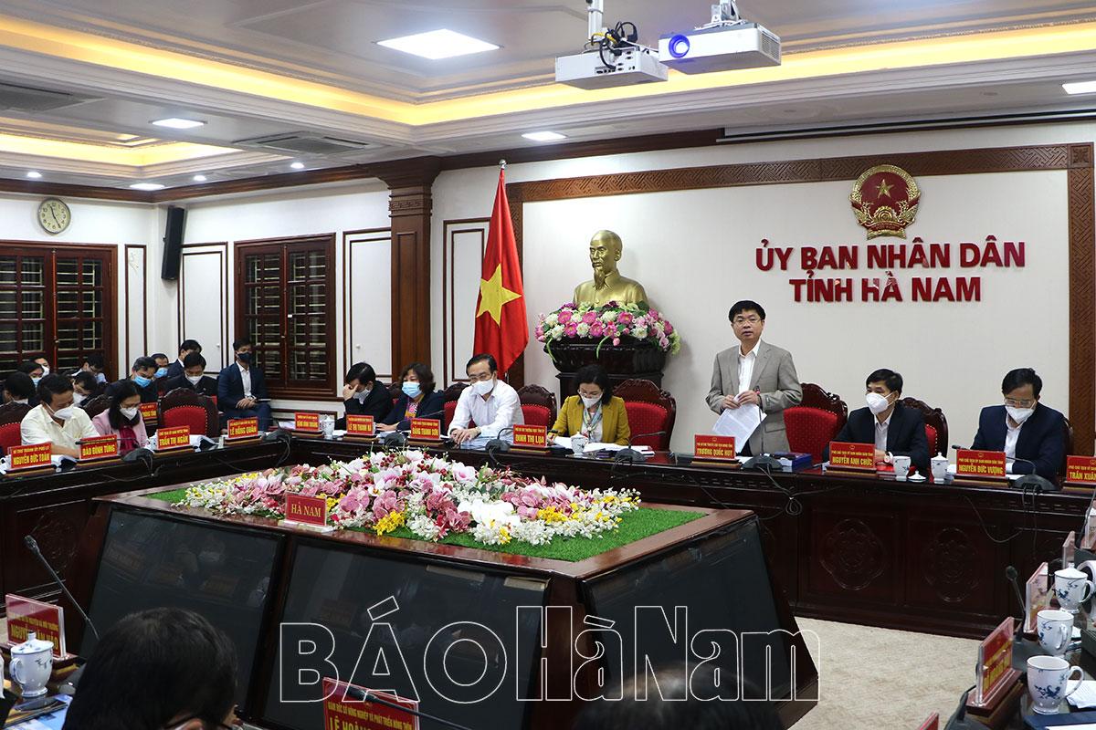 UBND tỉnh nghe báo cáo Quy hoạch tỉnh Hà Nam thời kỳ 2021-2030, tầm nhìn đến năm 2050