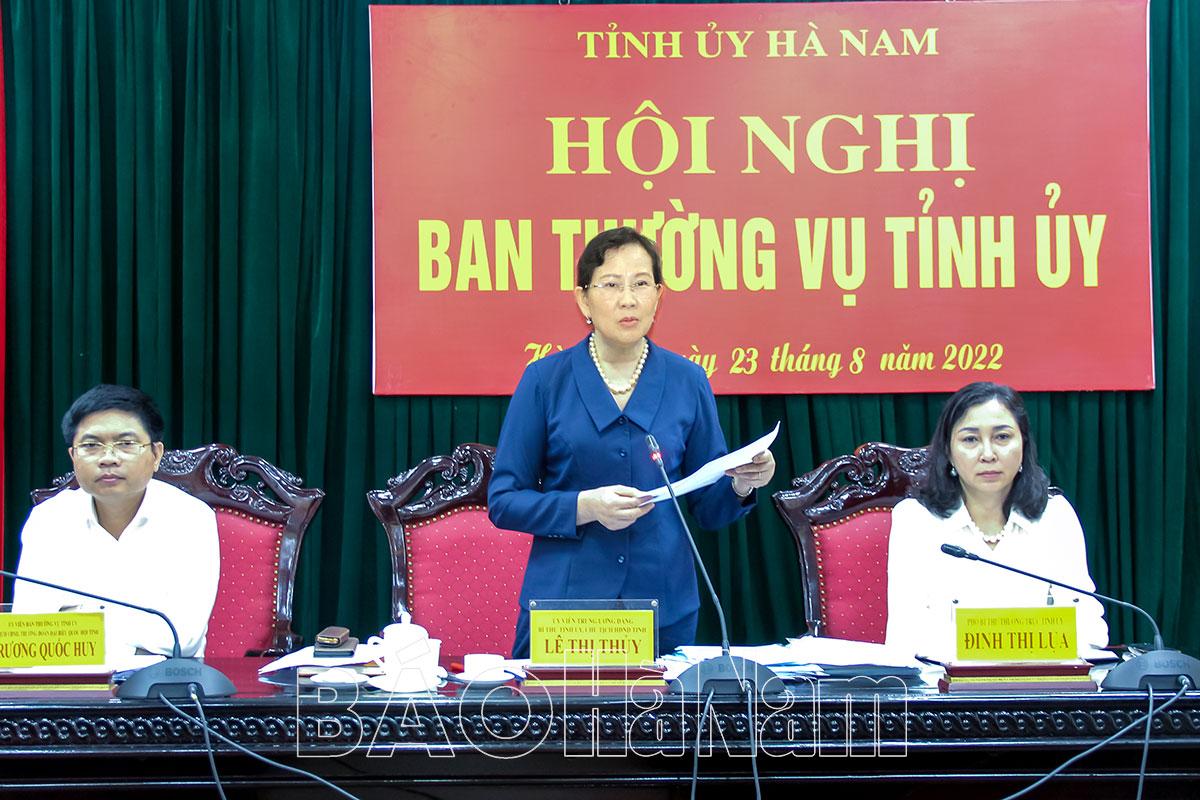 BTV Tỉnh ủy cho ý kiến về nội dung, chương trình Kỳ họp thứ 9, HĐND tỉnh khóa XIX