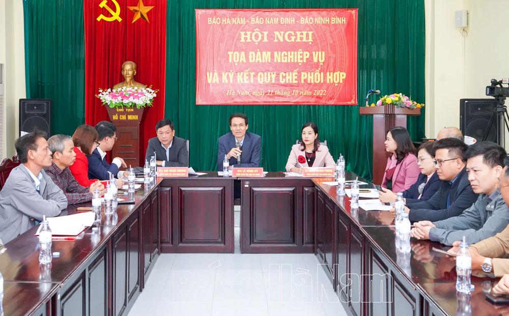 Báo Hà Nam – Báo Nam Định – Báo Ninh Bình: Tọa đàm nghiệp vụ và ký kết quy chế phối hợp