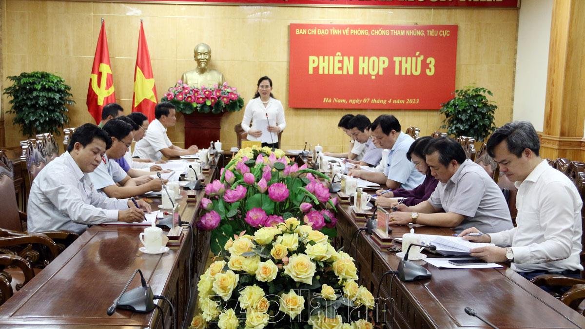 Ban Chỉ đạo tỉnh về phòng, chống tham nhũng, tiêu cực họp phiên thứ 3