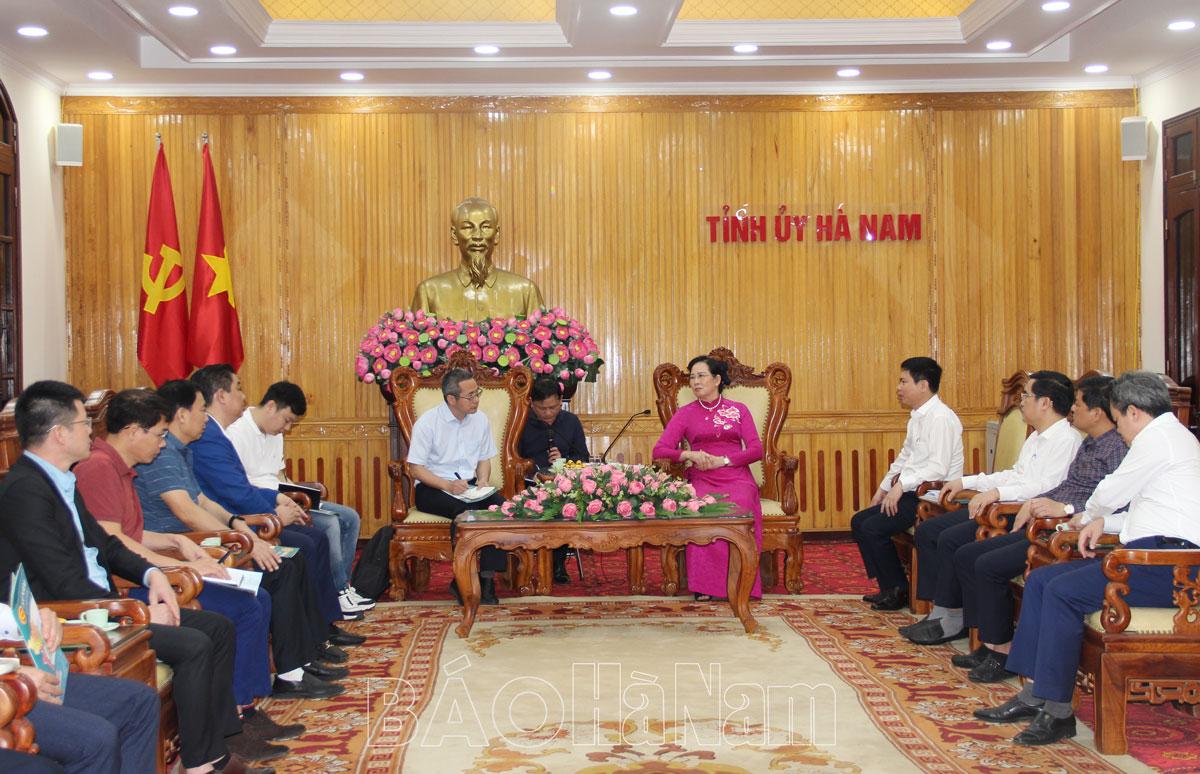 Thường trực Tỉnh ủy tiếp và làm việc với Tổng Giám đốc Công ty QingLing ISUZU Motors