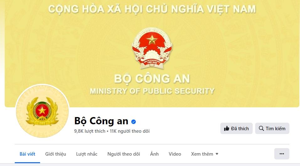 Bộ Công an ra mắt trang thông tin chính thức trên nền tảng mạng xã hội Facebook