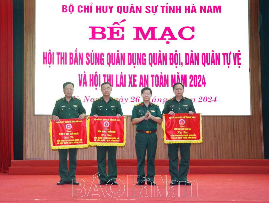 Ban CHQS thành phố Phủ Lý đạt giải Nhất Hội thi bắn súng quân dụng quân đội, DQTV năm 2024
