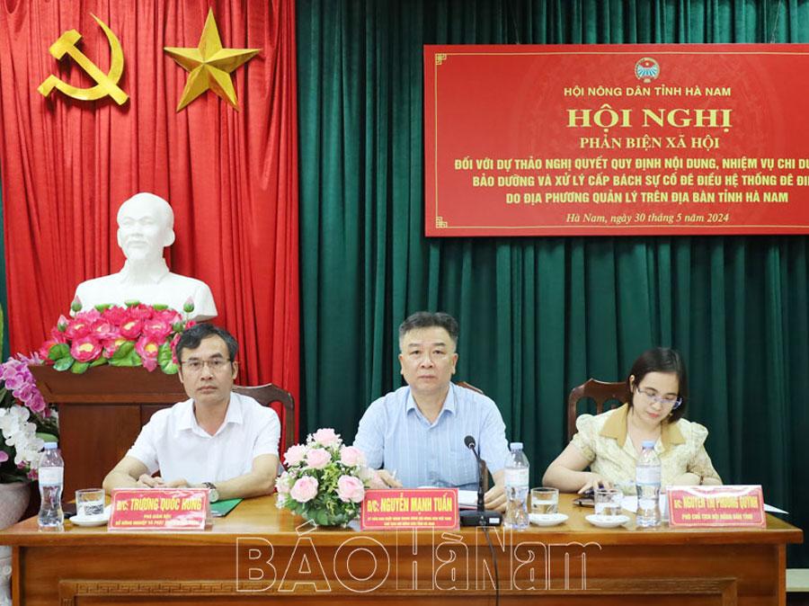 Hội Nông dân tỉnh lấy ý kiến phản biện xã hội đối với Dự thảo Nghị quyết HĐND tỉnh