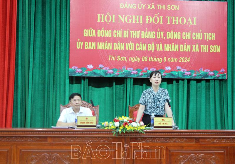 Các xã: Tân Sơn, Thi Sơn tổ chức hội nghị đối thoại với cán bộ, nhân dân địa phương