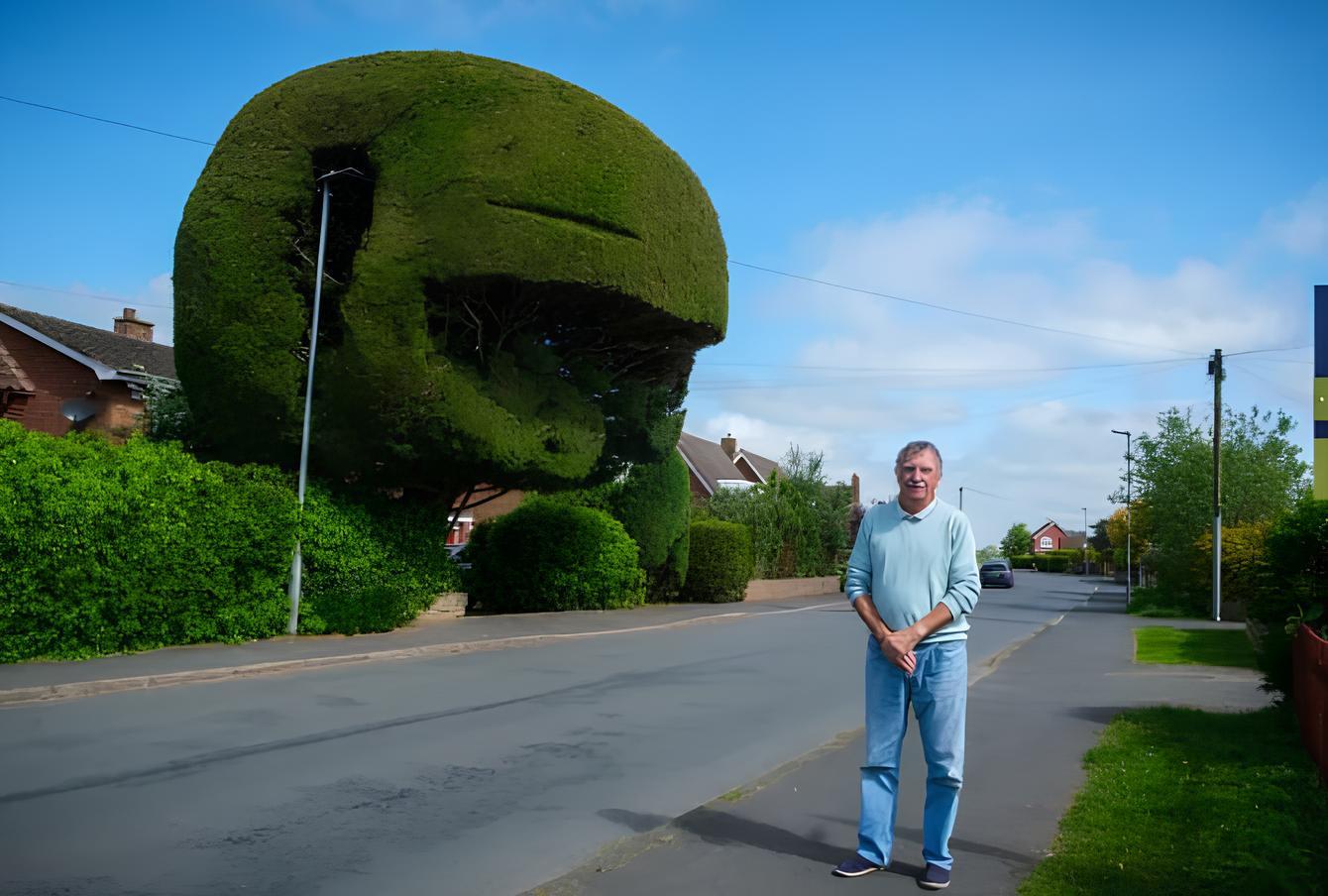 Cây khổng lồ có hình dáng đặc biệt, chủ nhà chi 16 triệu đồng để cắt tỉa mỗi năm