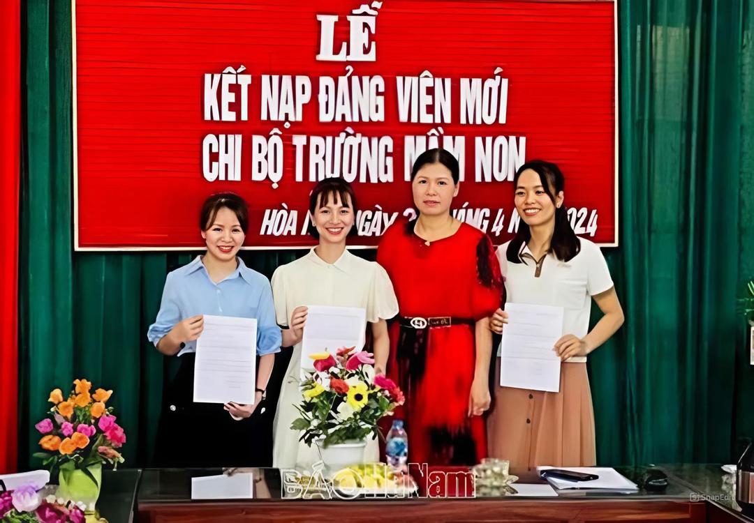 Chi bộ Trường Mầm non xã Hòa Hậu phát triển đảng viên bảo đảm tính chọn lọc và yêu cầu về chất lượng