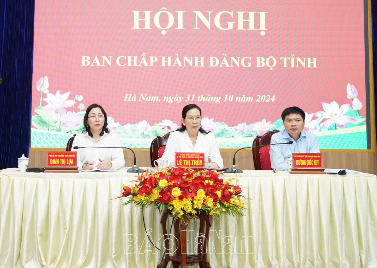 Ban Chấp hành Đảng bộ tỉnh cho ý kiến, chủ trương các nội dung theo thẩm quyền