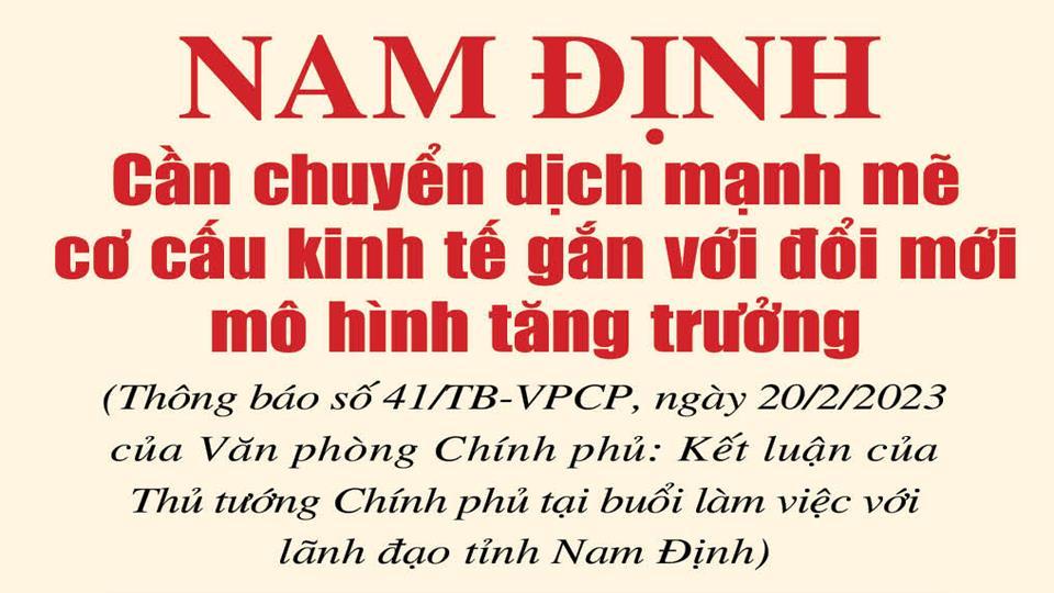 Nam Định cần chuyển dịch mạnh mẽ cơ cấu kinh tế gắn với đổi mới mô hình tăng trưởng
