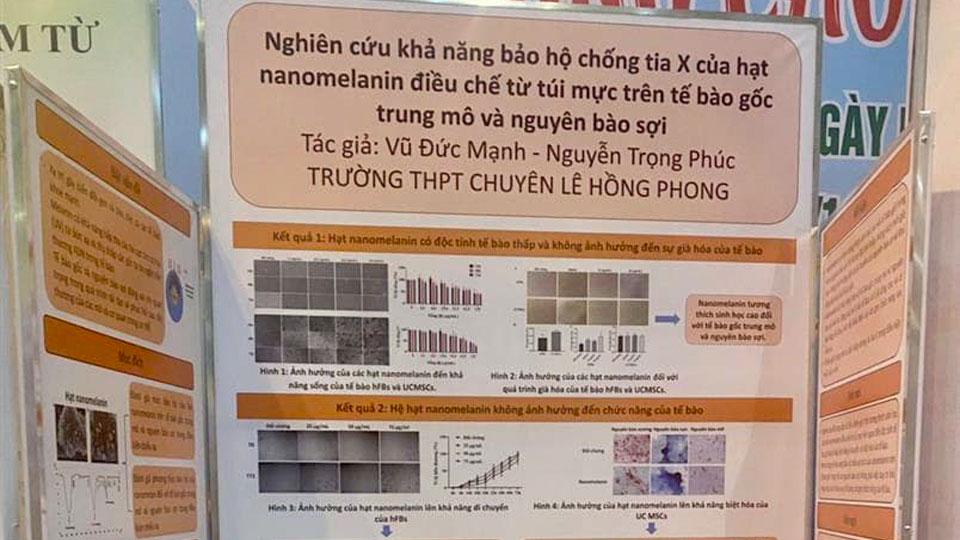 Dự án của học sinh Trường THPT chuyên Lê Hồng Phong được chọn tham gia ISEF 2023 tại Mỹ