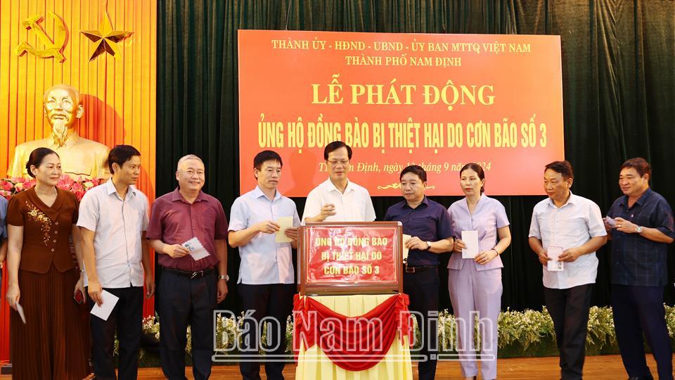 Thành phố Nam Định phát động ủng hộ đồng bào bị thiệt hại do cơn bão số 3