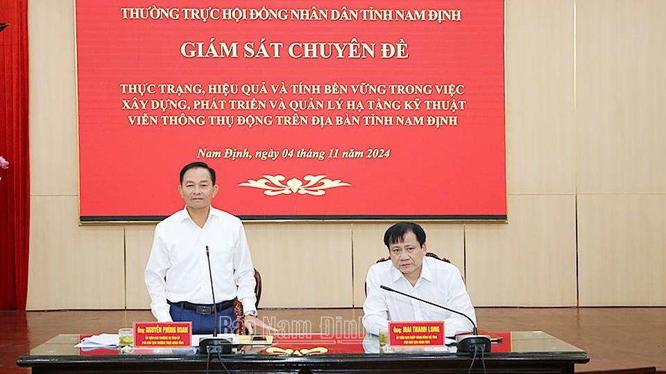 Thường trực HĐND tỉnh giám sát việc xây dựng, phát triển và quản lý hạ tầng viễn thông thụ động trên địa bàn tỉnh