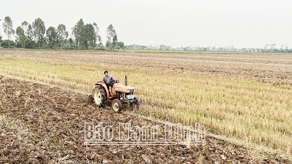 Đẩy nhanh tiến độ cày lật đất, phơi ải