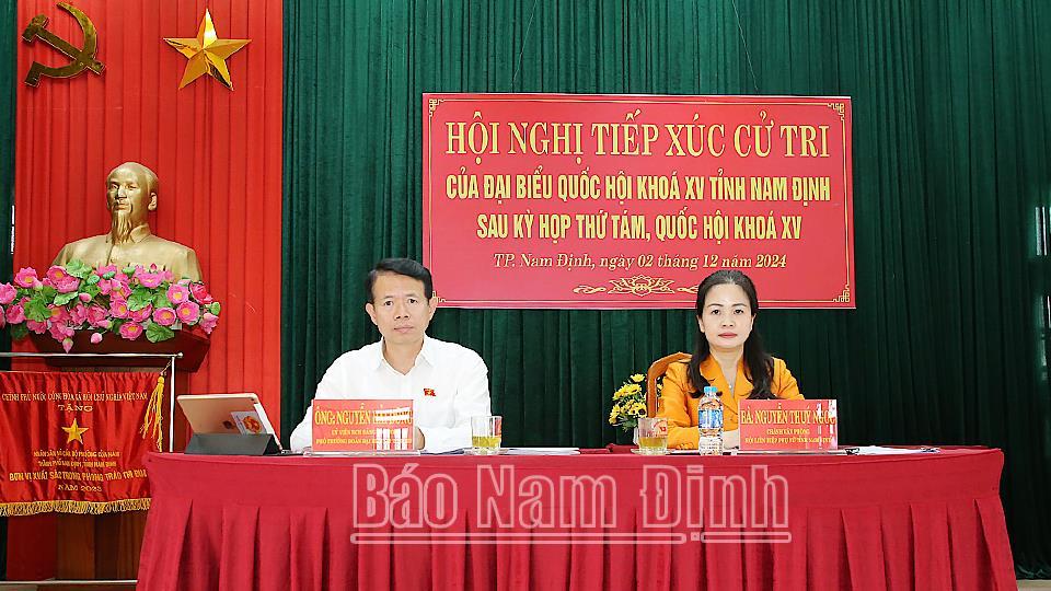 Đoàn đại biểu Quốc hội tỉnh tiếp xúc cử tri sau Kỳ họp thứ tám, Quốc hội khóa XV