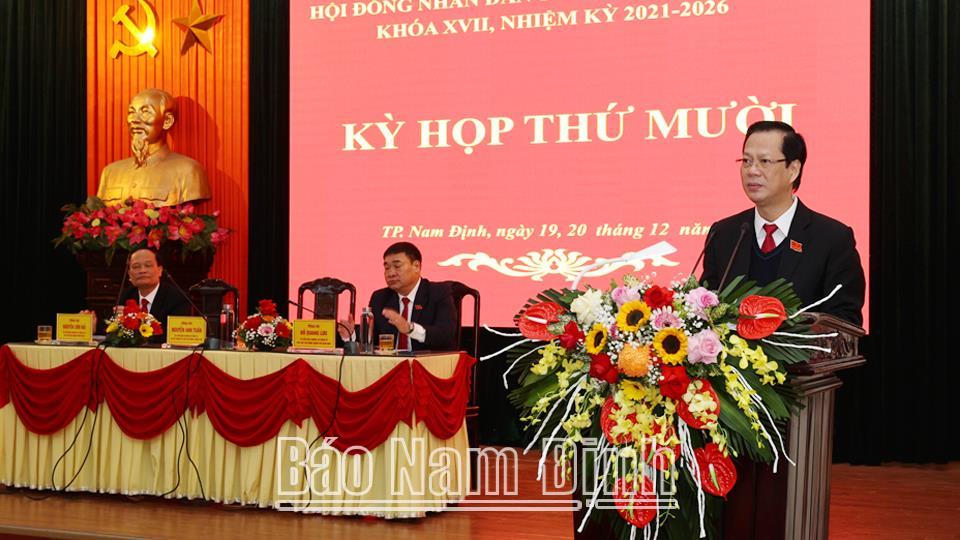 HĐND thành phố Nam Định khóa XVII tổ chức kỳ họp thường lệcuối năm 2024