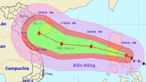 Tin bão gần Biển Đông (Hồi 19 giờ ngày 15-10)