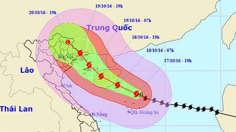 Tin bão gần bờ cơn bão số 7 (Hồi 19 giờ ngày 17-10)